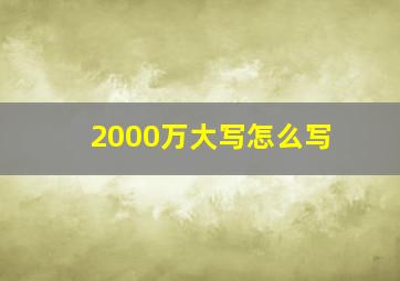 2000万大写怎么写