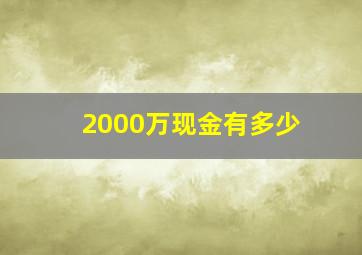 2000万现金有多少