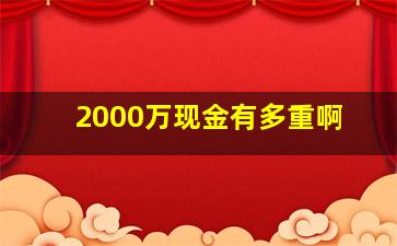 2000万现金有多重啊