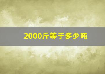 2000斤等于多少吨