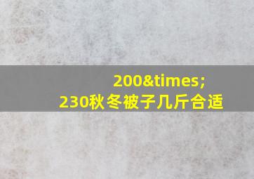 200×230秋冬被子几斤合适