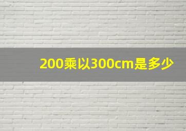 200乘以300cm是多少