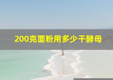 200克面粉用多少干酵母