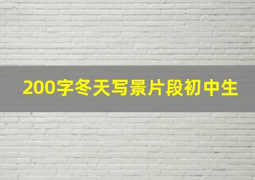 200字冬天写景片段初中生