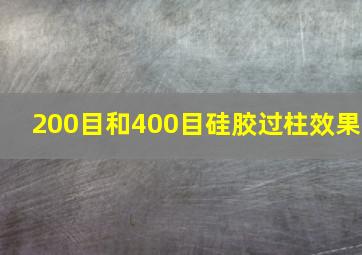 200目和400目硅胶过柱效果