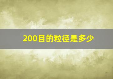 200目的粒径是多少