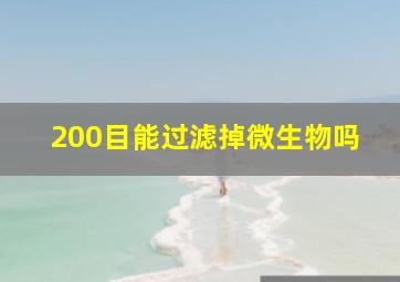 200目能过滤掉微生物吗