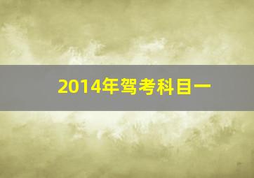 2014年驾考科目一