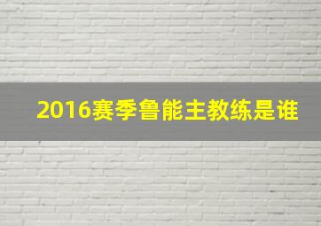 2016赛季鲁能主教练是谁