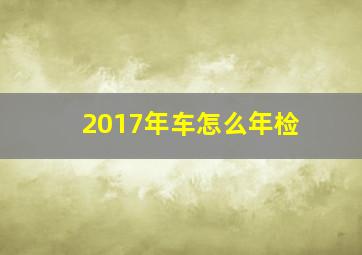 2017年车怎么年检