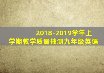 2018-2019学年上学期教学质量抽测九年级英语