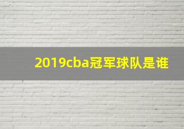 2019cba冠军球队是谁