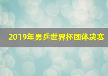 2019年男乒世界杯团体决赛