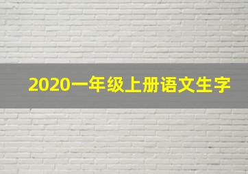 2020一年级上册语文生字