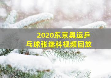 2020东京奥运乒乓球张继科视频回放