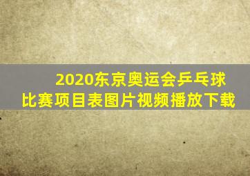 2020东京奥运会乒乓球比赛项目表图片视频播放下载