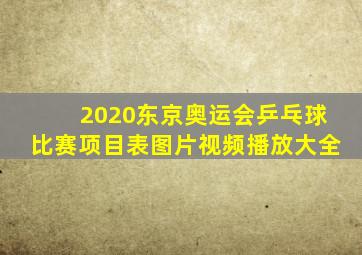 2020东京奥运会乒乓球比赛项目表图片视频播放大全