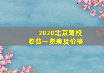 2020北京驾校收费一览表及价格