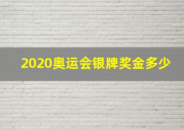 2020奥运会银牌奖金多少