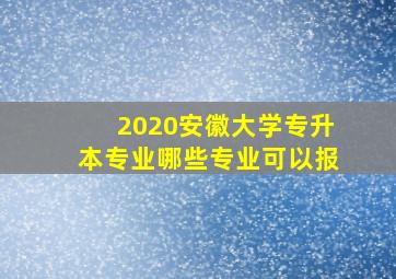 2020安徽大学专升本专业哪些专业可以报