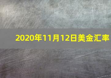 2020年11月12日美金汇率