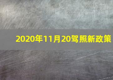 2020年11月20驾照新政策