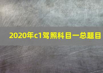 2020年c1驾照科目一总题目