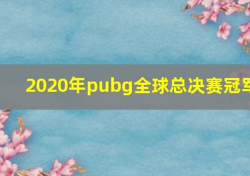 2020年pubg全球总决赛冠军