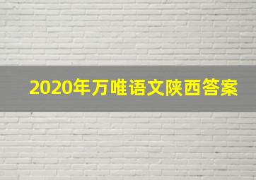 2020年万唯语文陕西答案