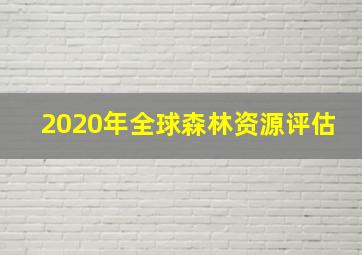 2020年全球森林资源评估