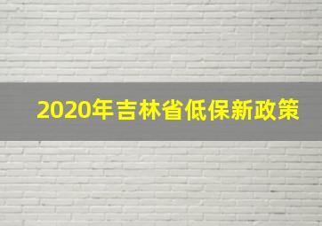 2020年吉林省低保新政策