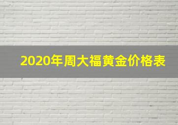 2020年周大福黄金价格表