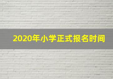 2020年小学正式报名时间