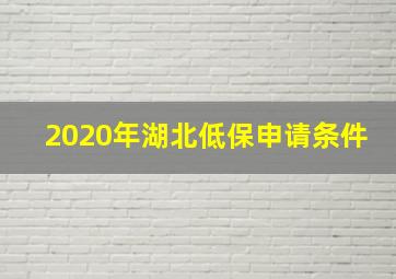 2020年湖北低保申请条件