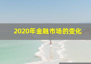 2020年金融市场的变化