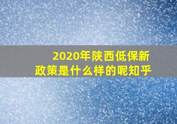 2020年陕西低保新政策是什么样的呢知乎