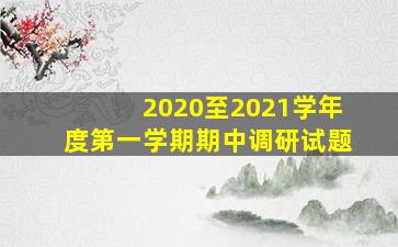 2020至2021学年度第一学期期中调研试题