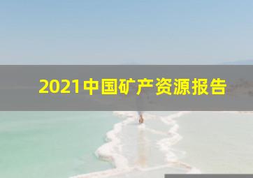 2021中国矿产资源报告