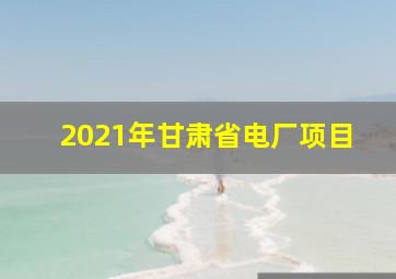 2021年甘肃省电厂项目