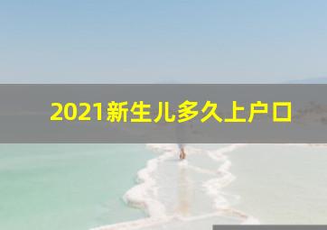 2021新生儿多久上户口