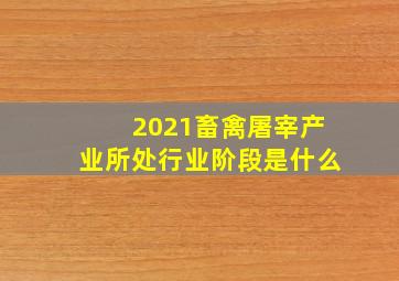 2021畜禽屠宰产业所处行业阶段是什么