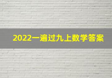 2022一遍过九上数学答案