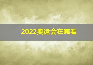 2022奥运会在哪看