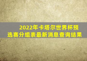 2022年卡塔尔世界杯预选赛分组表最新消息查询结果