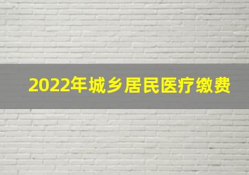 2022年城乡居民医疗缴费