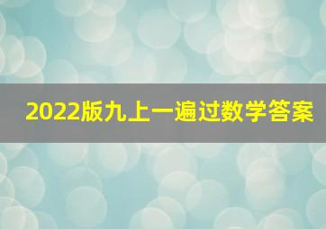 2022版九上一遍过数学答案