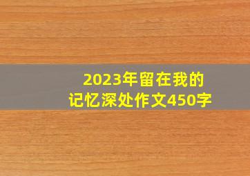 2023年留在我的记忆深处作文450字