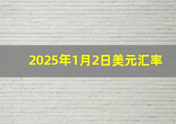 2025年1月2日美元汇率