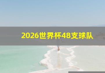 2026世界杯48支球队