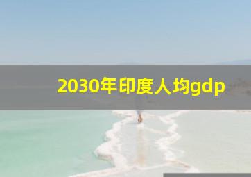 2030年印度人均gdp